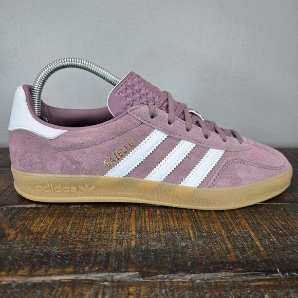 adidas Gazelle Purple and White Sneakers - Picture 5 of 13